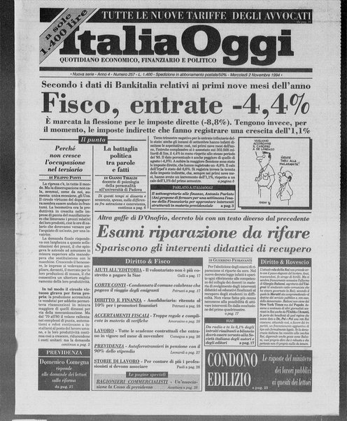 Italia oggi : quotidiano di economia finanza e politica